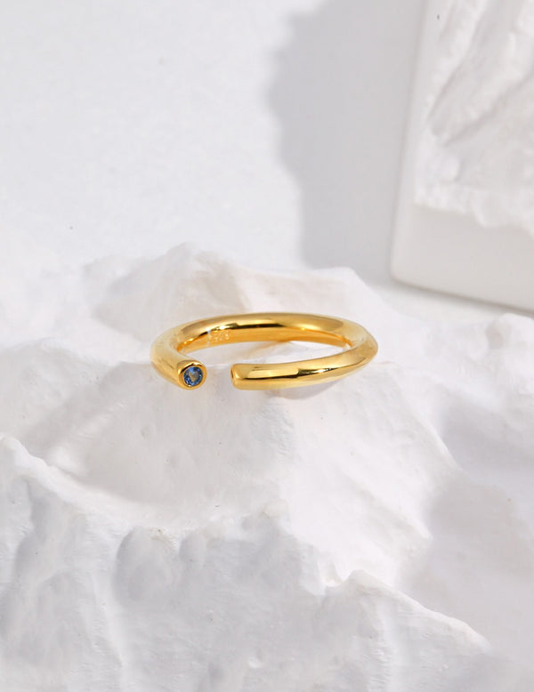 Minimal Wind Blue Stone Ring