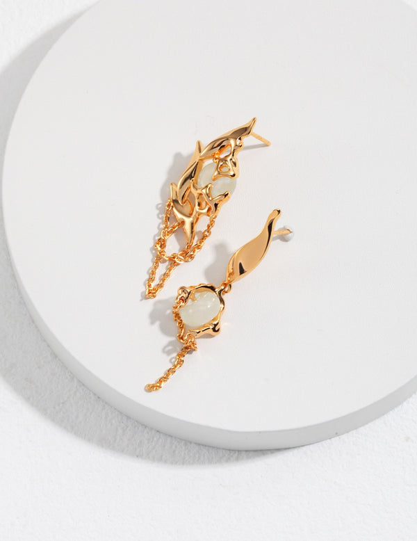 New Chinese AB asymmetric earrings