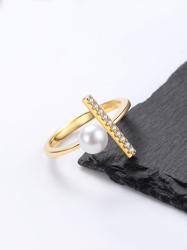 Simple and atmospheric style imitation pearl ring