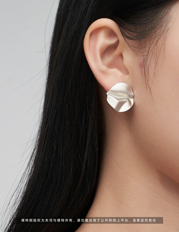 Sterling silver pleated earrings
