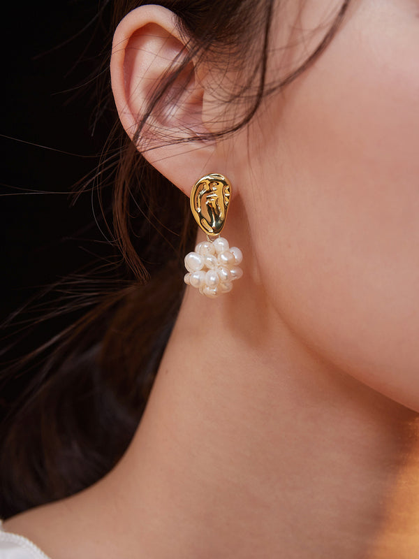 French retro pearl earrings