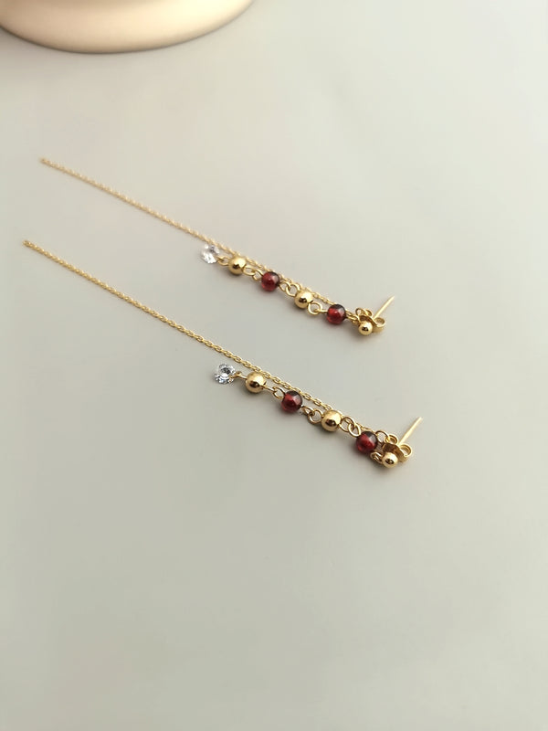 Silver long earrings