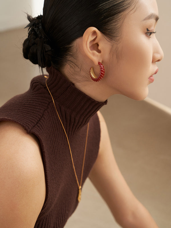 French red earrings