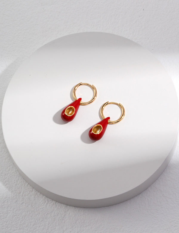 Drop Red Drop Summer Earrings