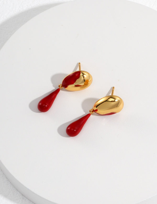 Red Drop Sumi earrings