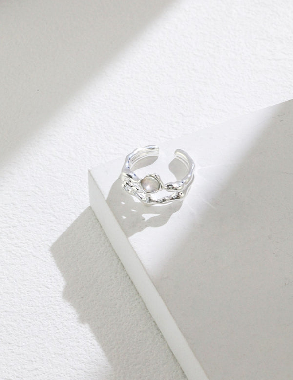 Gray Moon Stone Girlfriend Ring