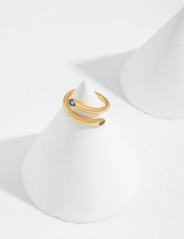 Minimal Wind Blue Stone Ring