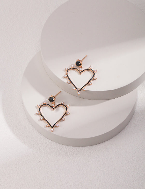 Pure silver love earrings