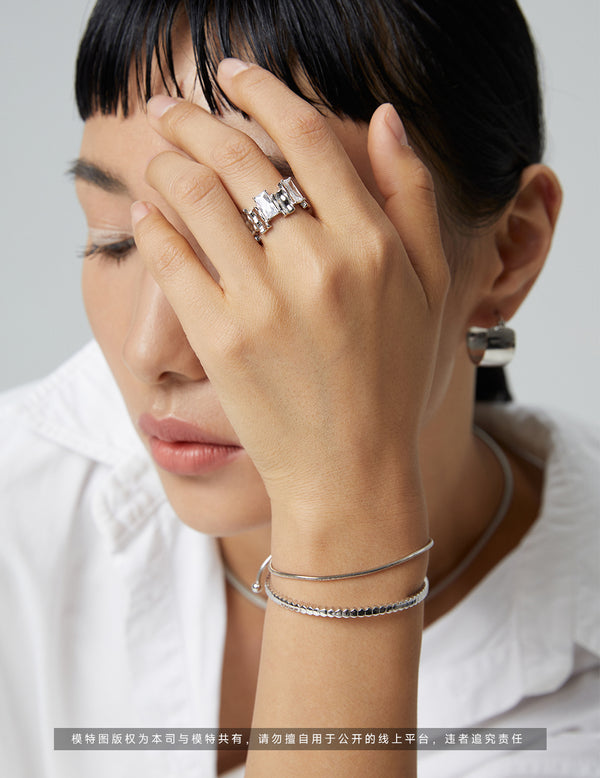 Pure silver simplicity bracelet